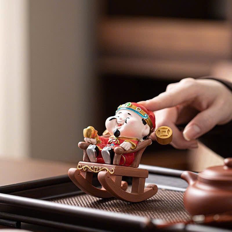  Tượng Trang Trí Thần Tài Ngồi Ghế Lắc 