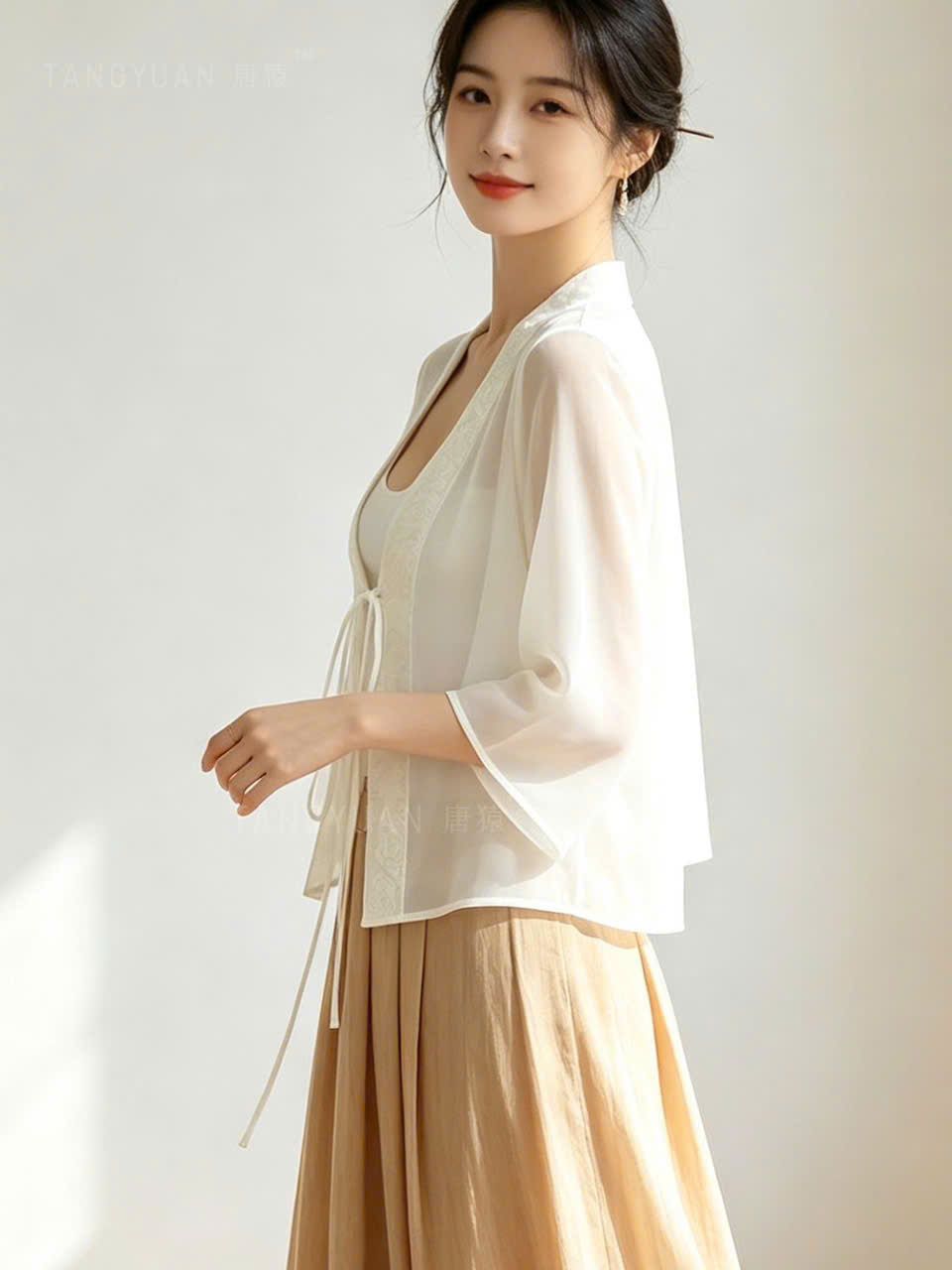  Áo Khoác Cardigan Lửng Mỏng Tay Lỡ 