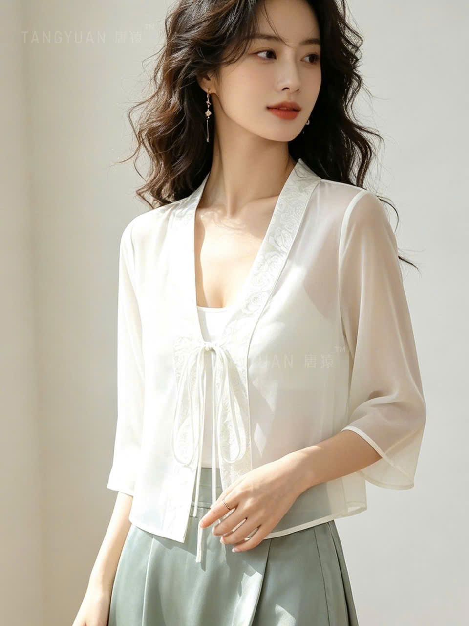  Áo Khoác Cardigan Lửng Mỏng Tay Lỡ 