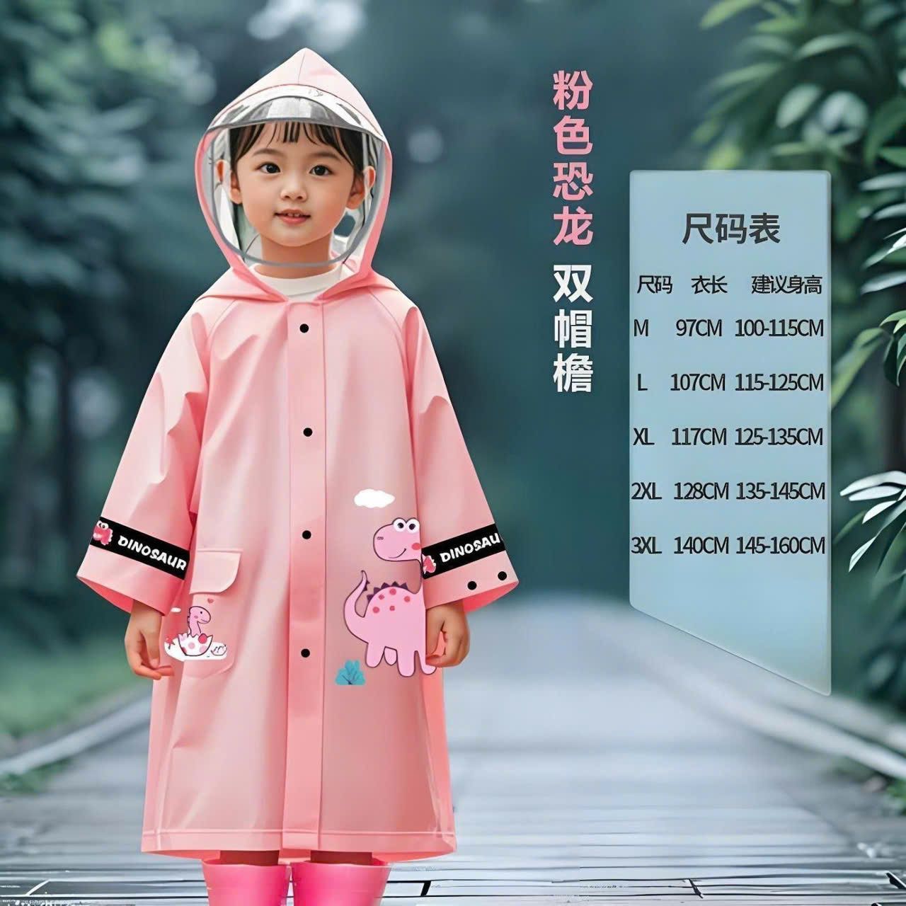  Áo Mưa Trẻ Em Cao Cấp Có Tấm Chắn 