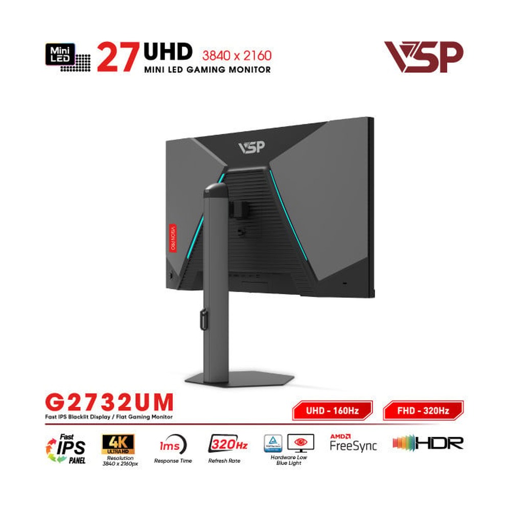 Màn hình VSP Mini-Led Vision Pro G2732UM (27 inch/4K UHD 160Hz - FHD 320Hz /1ms/Adpter Sync)