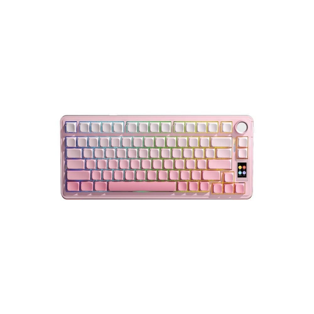 BÀN PHÍM CƠ GAMING AULA S75 PRO (2131) 3 MODE (Phiên bản màu Hồng gradient, Grey Wood V3 Switch)