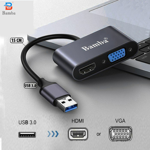 Đầu chuyển Usb 3.0 – 1 Vga + 1 Hdmi Bamba