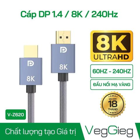 Cáp DisplayPort 1.4 8K VEGGIEG V-Z620 1.5m