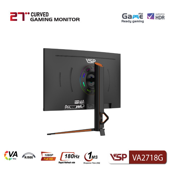 Màn hình cong Gaming VSP VA2718G 27 inch (VA, FHD, 180Hz, 1Ms, Adaptive sync)
