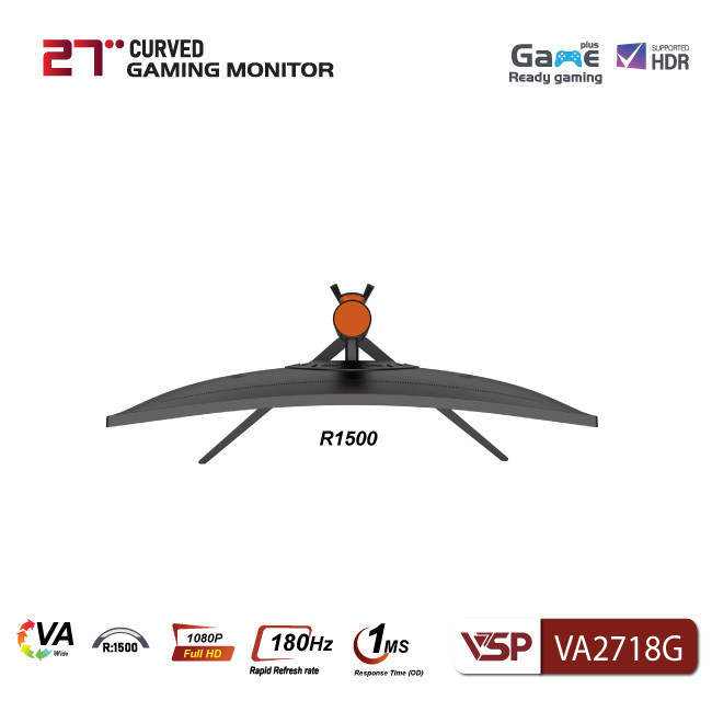 Màn hình cong Gaming VSP VA2718G 27 inch (VA, FHD, 180Hz, 1Ms, Adaptive sync)