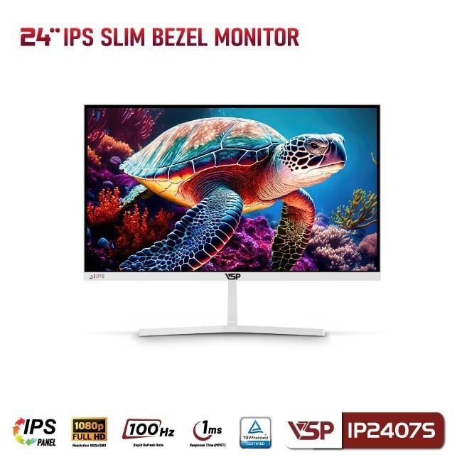 Màn hình VSP IP2407S 24 inch ( IPS / FHD / 100Hz / 1ms / FreeSync / Trắng)
