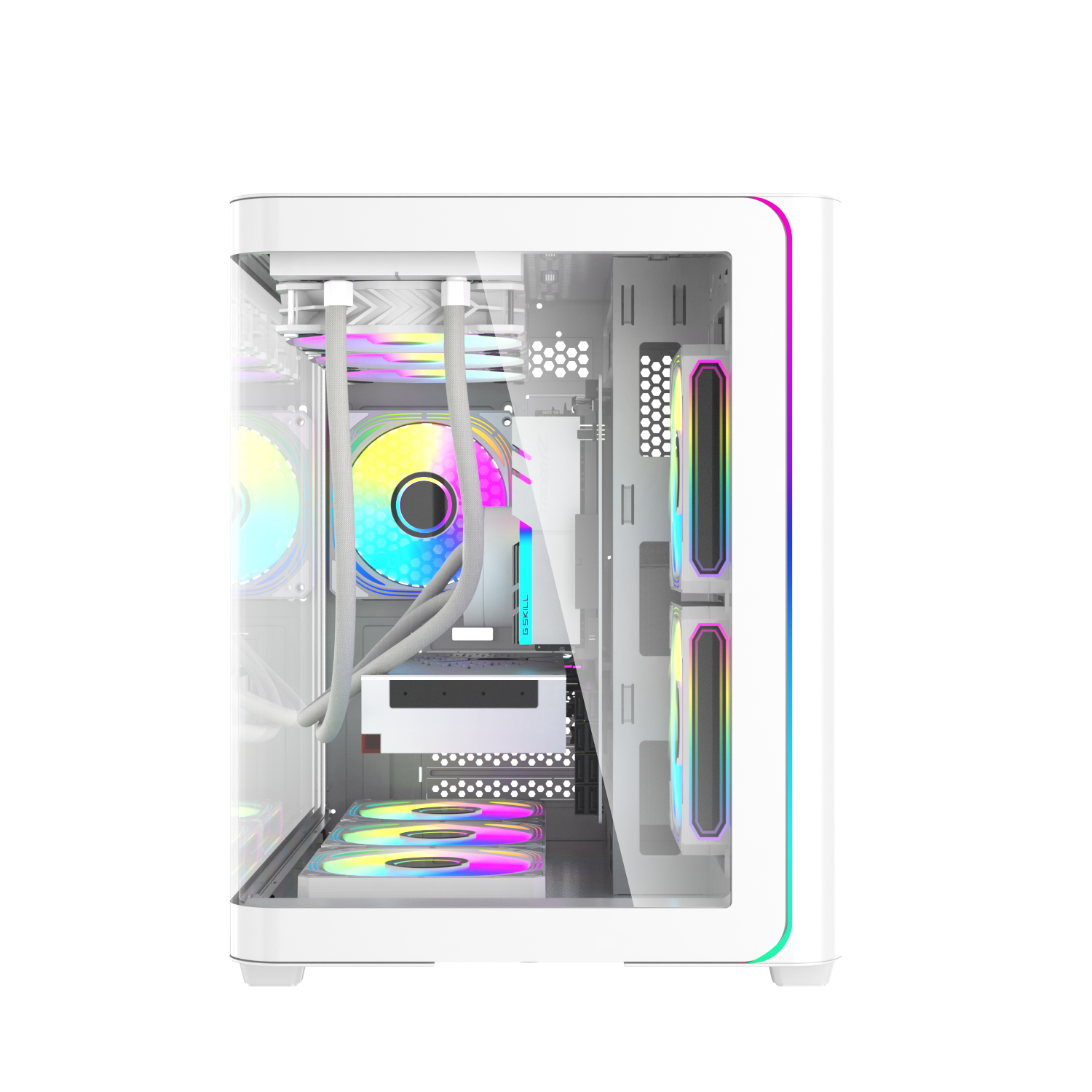 Vỏ Case DARKFLASH L285M M-ATX Trắng trong setup PC Vỏ Case DARKFLASH L285M M-ATX Trắng trong setup PC