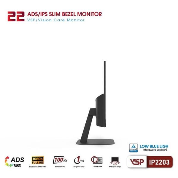 Màn hình văn phòng VSP IP2203 22 inch (FHD, 100Hz, 1ms)