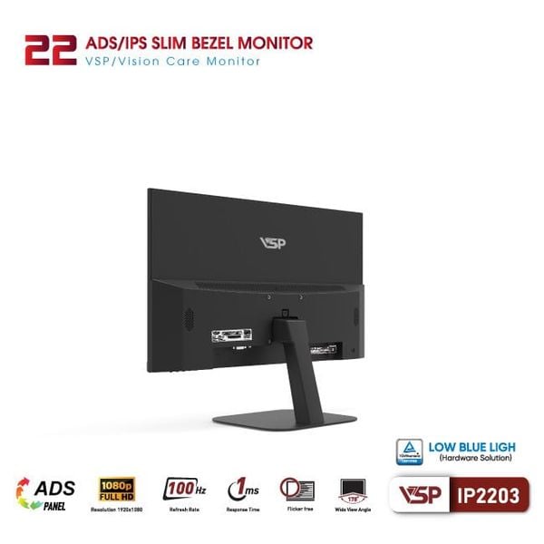Màn hình văn phòng VSP IP2203 22 inch (FHD, 100Hz, 1ms)