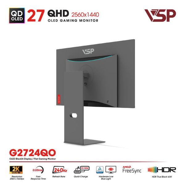 Màn hình QD-OLED Ai gaming Vision Pro G2724QO (27 Inch / 2K / 10bit / 240Hz / 0.03ms / G-Sync)