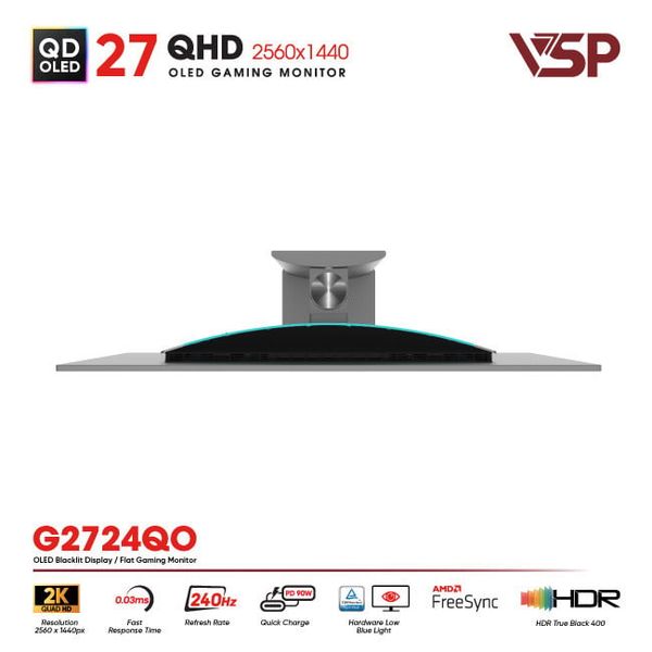 Màn hình QD-OLED Ai gaming Vision Pro G2724QO (27 Inch / 2K / 10bit / 240Hz / 0.03ms / G-Sync)