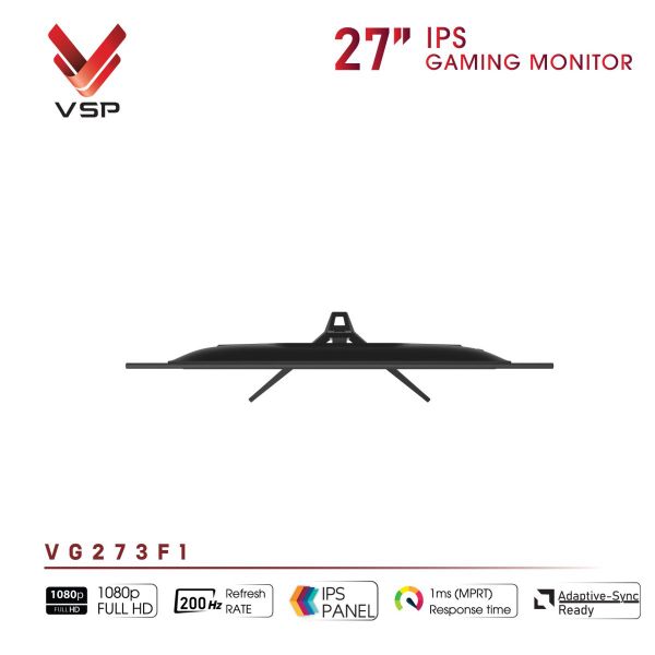 Màn hình VSP Gaming VG273F1 27 Inch (IPS, FHD, 200Hz, 1ms, FreeSync, Adaptive-Sync, Đen)