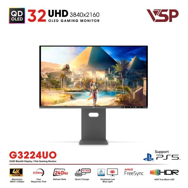 Màn hình QD-OLED Ai gaming Vision Pro G3224UO (32 inch / 4K / 10bit / 240Hz / 0.03ms / G-sync)