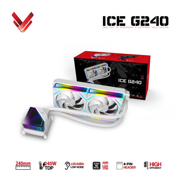 Tản Nhiệt Nước AIO VSP ICE G240 Trắng