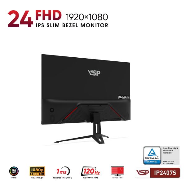 Màn hình VSP IP2407S 24inch / IPS / FHD / 120Hz / 1ms Đen