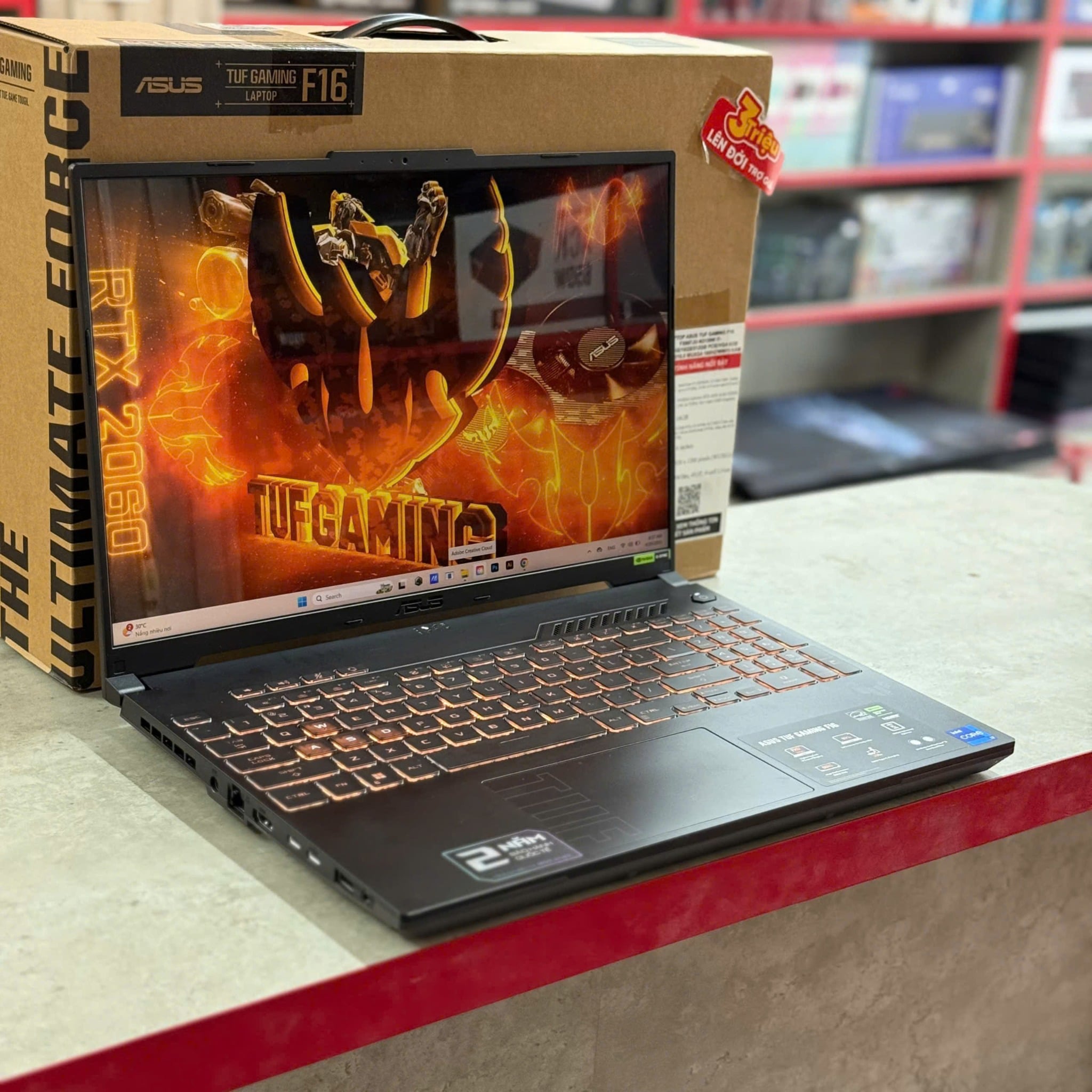 Laptop ASUS TUF Gaming F16 FX607JU-N3139 góc nghiêng