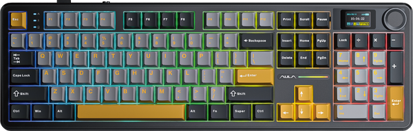 Phím Cơ Aula F108 Pro (Reaper Switch Đen Xám Vàng) Không Dây