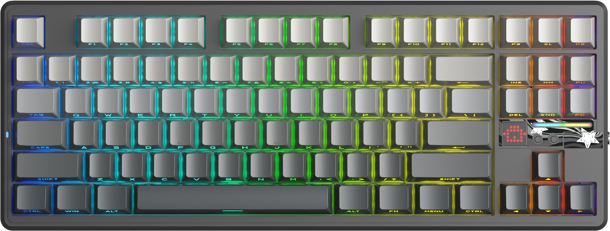 BÀN PHÍM CƠ GAMING AULA F87 PRO V2 (2629) 3 MODE (Phiên bản Xám đen gradient/ Grey Wood V4 Switch)