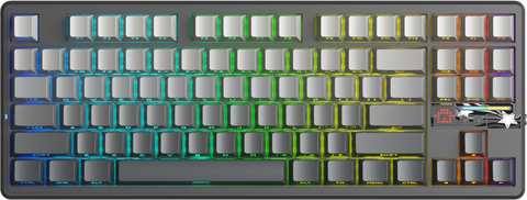 BÀN PHÍM CƠ GAMING AULA F87 PRO V2 (2629) 3 MODE (Phiên bản Xám đen gradient/ Grey Wood V4 Switch)