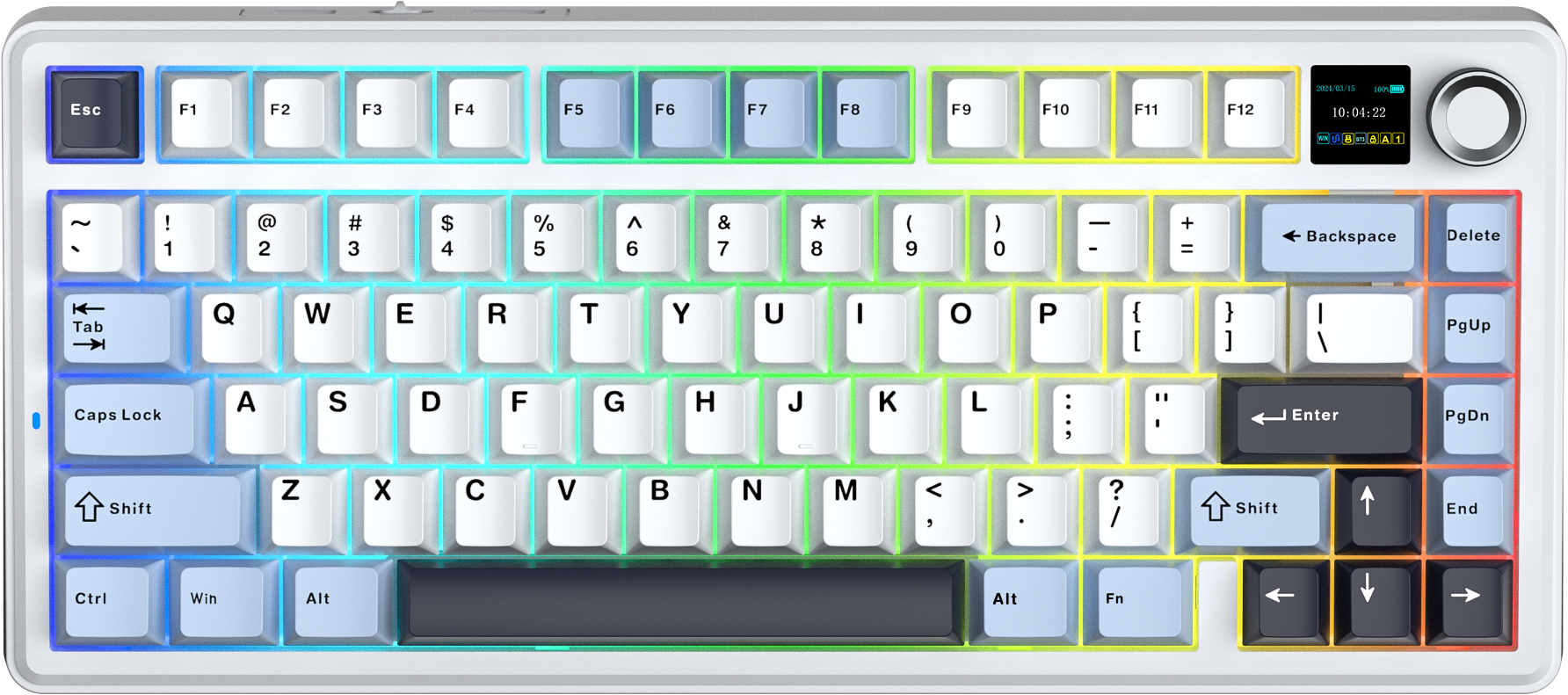 Bàn phím cơ AULA F75 MAX GAMING 3 MODE (Xanh + trắng + tím đậm/ Reaper switch)