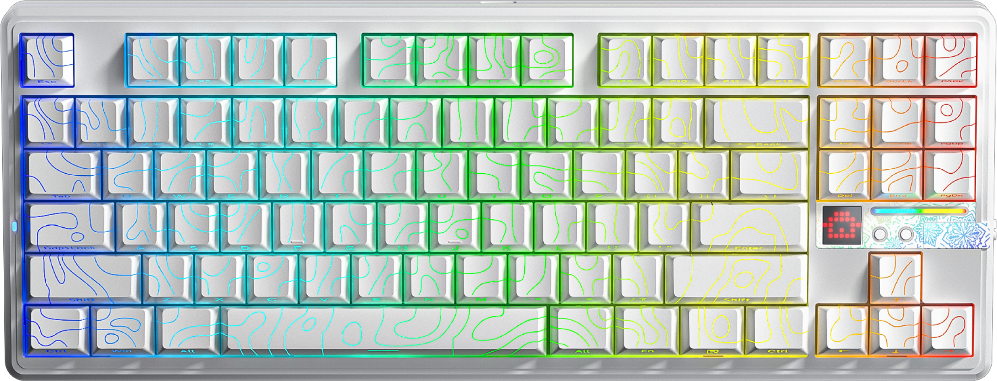 BÀN PHÍM CƠ GAMING AULA F87 PRO V2 (2605) 3 MODE (Phiên bản Màu Trắng Contour/ Star Vector switch)