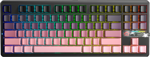 BÀN PHÍM CƠ GAMING AULA F87 PRO V2 (2643)  3 MODE (Phiên bản Đen hồng gradient/ X3 Switch)