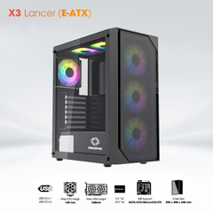 Vỏ Case Cooler Plus X3 Lancer(Sẵn 3 Fan) - Black