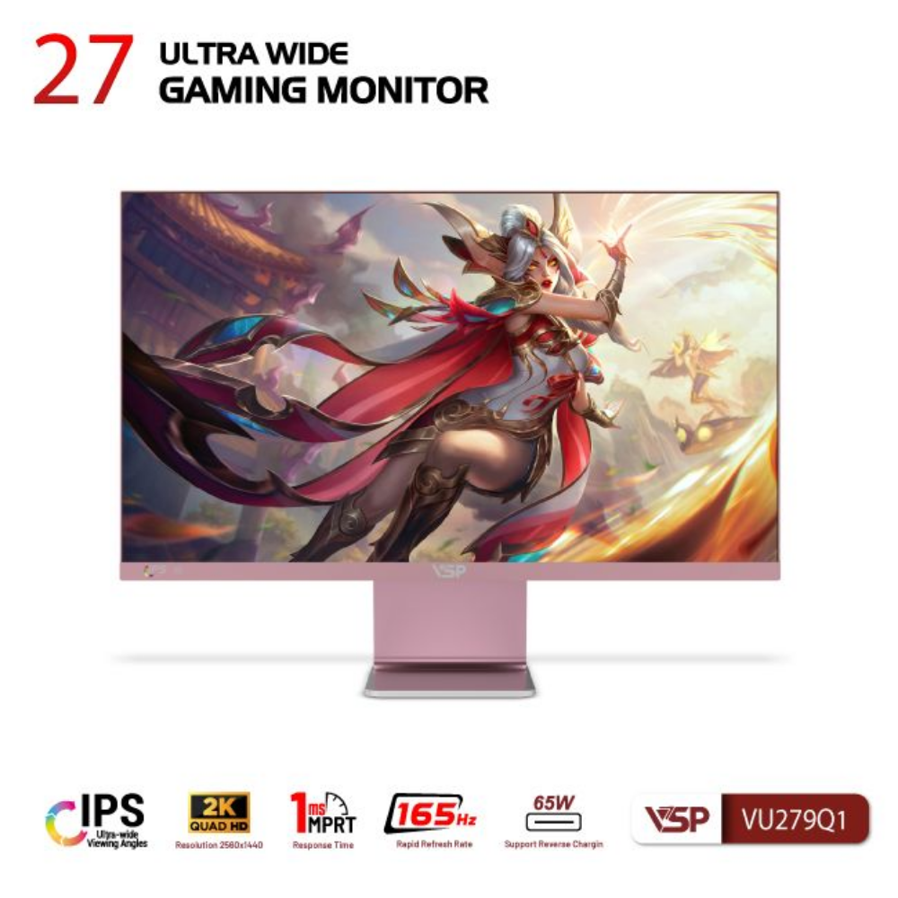 Màn Hình Gaming VSP VU279Q1 27 Inch Hồng Màn Hình Gaming VSP VU279Q1 27 Inch Hồng