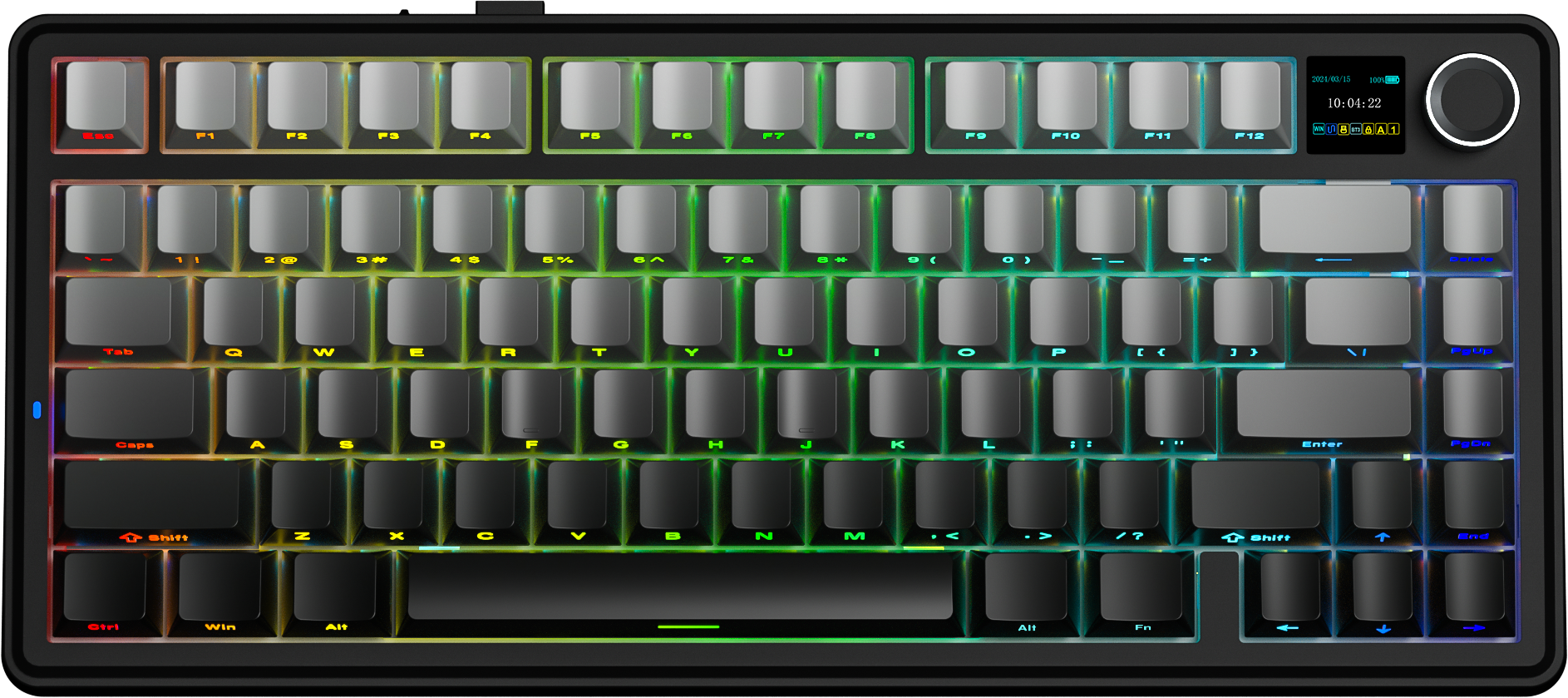 Bàn phím cơ AULA F75 MAX GAMING 3 MODE (Xám + Đen gradient/ Reaper switch)