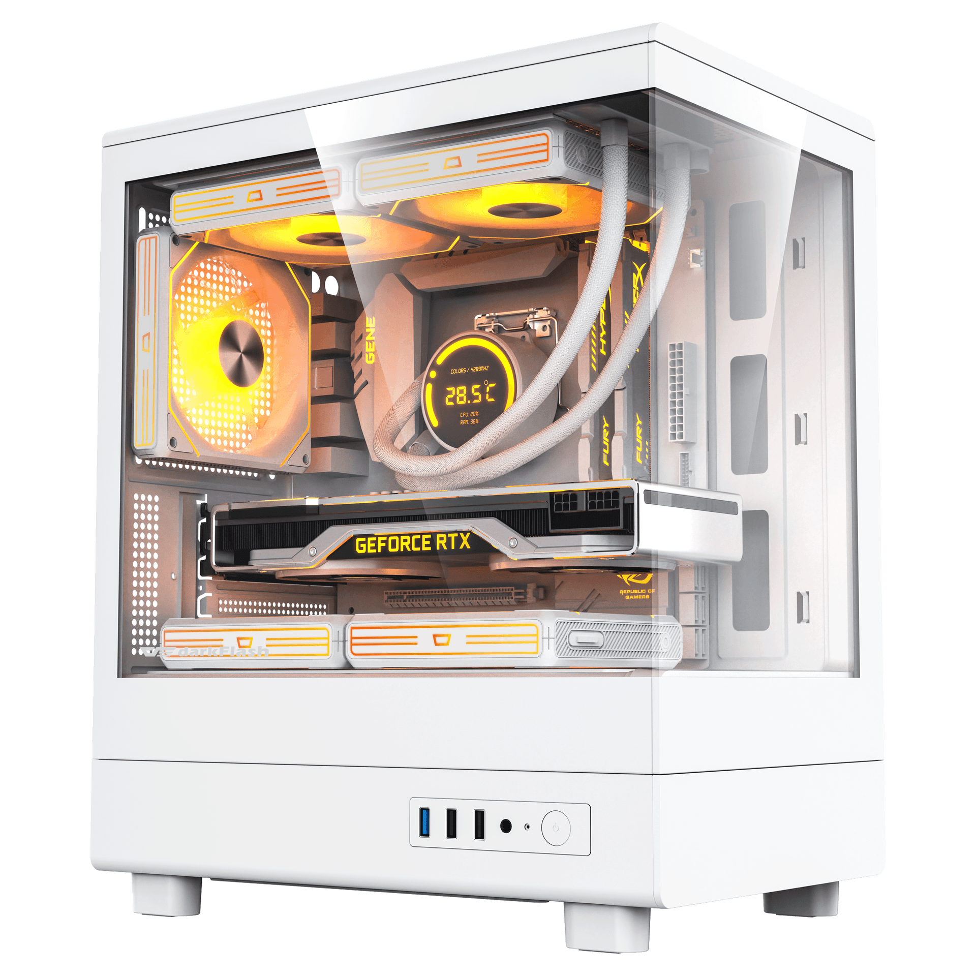 Vỏ Case DARKFLASH DB330M M-ATX Trắng GLASS chi tiết Vỏ Case DARKFLASH DB330M M-ATX Trắng GLASS chi tiết
