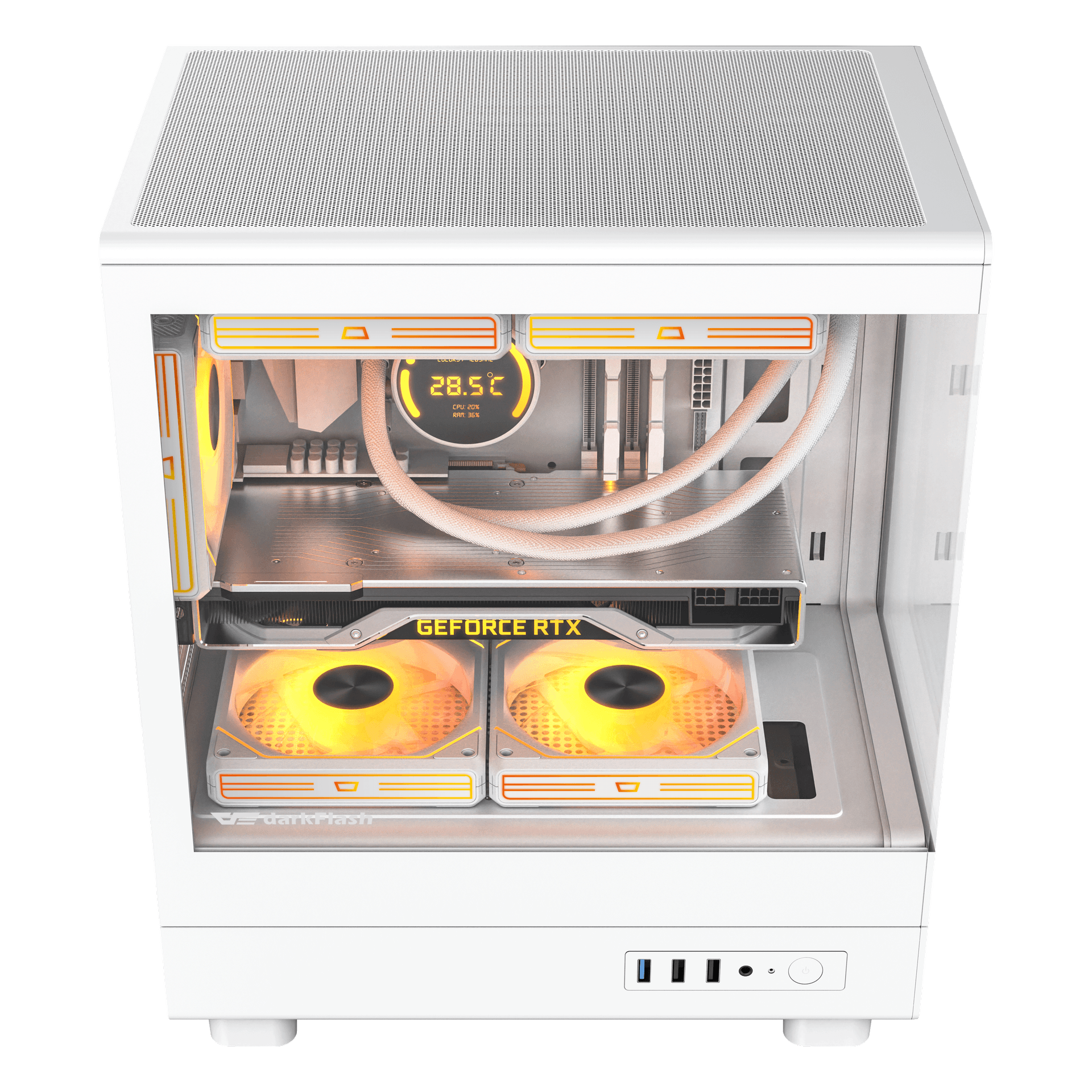 Vỏ Case DARKFLASH DB330M M-ATX Trắng GLASS cho setup PC Vỏ Case DARKFLASH DB330M M-ATX Trắng GLASS cho setup PC