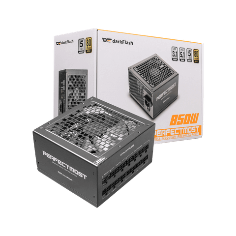 Nguồn máy tính DarkFlash PMT 850W GOLD ATX 3.1, PCIe 5.1 (80 Plus Gold/ Full-Modular) Trắng