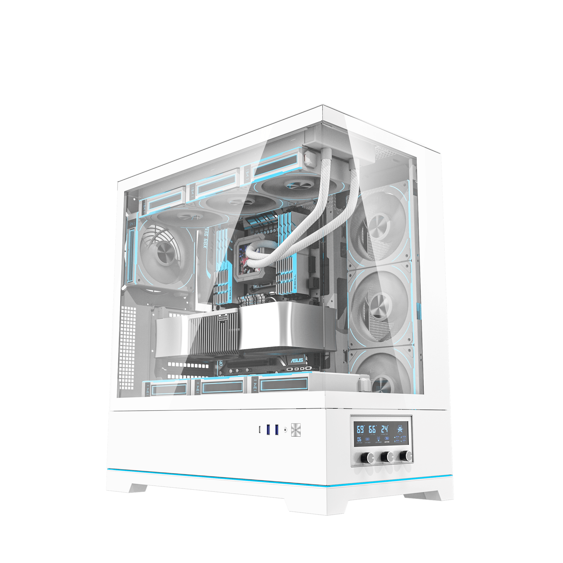 Vỏ Case DARKFLASH DY451 PRO ATX Trắng cận cảnh Vỏ Case DARKFLASH DY451 PRO ATX Trắng cận cảnh