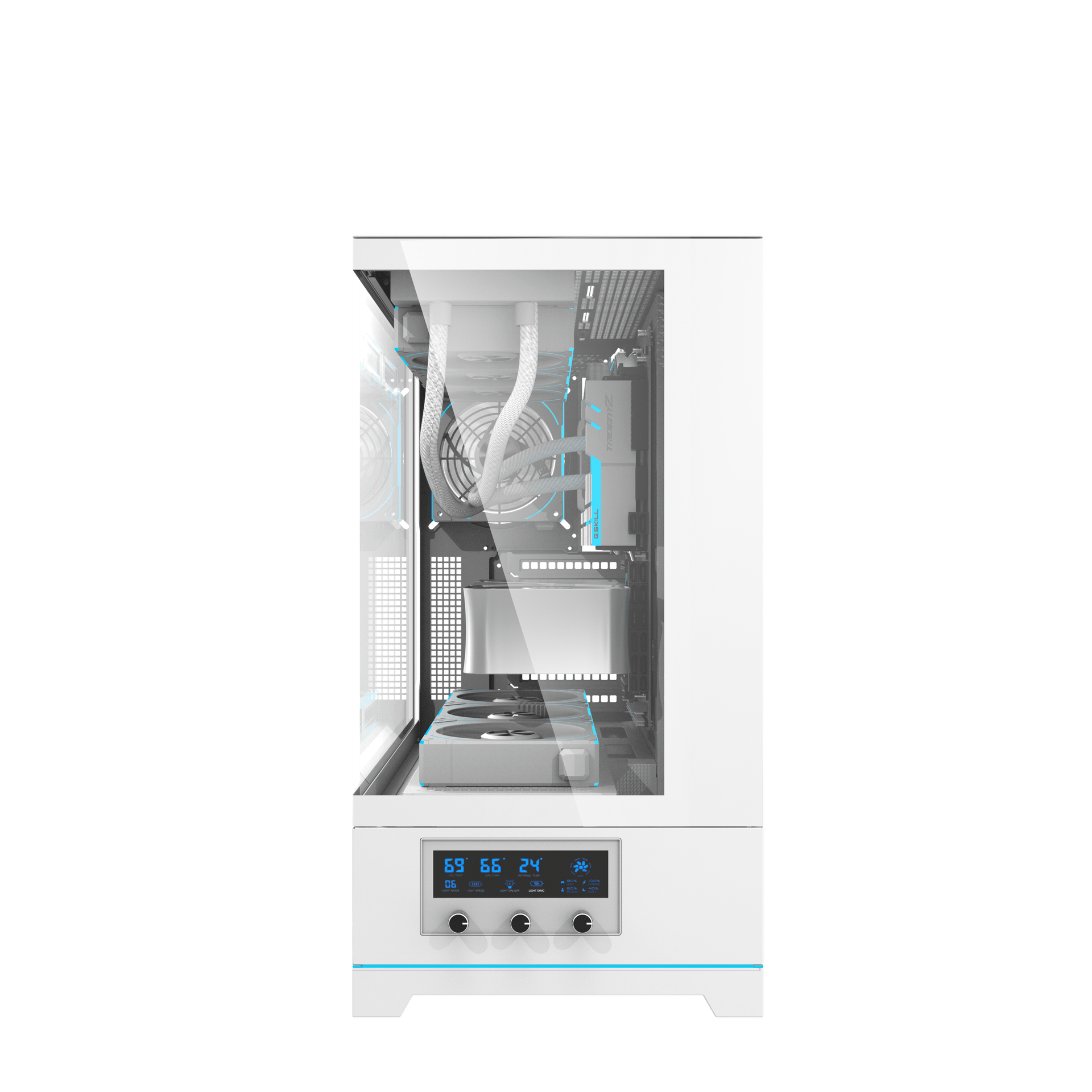 Vỏ Case DARKFLASH DY451 PRO ATX Trắng trong setup PC Vỏ Case DARKFLASH DY451 PRO ATX Trắng trong setup PC