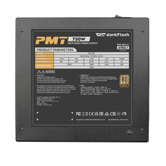 Nguồn máy tính DarkFlash PMT 750W GOLD ATX 3.1, PCIe 5.1 (80 Plus Gold/ Full-Modular) Đen