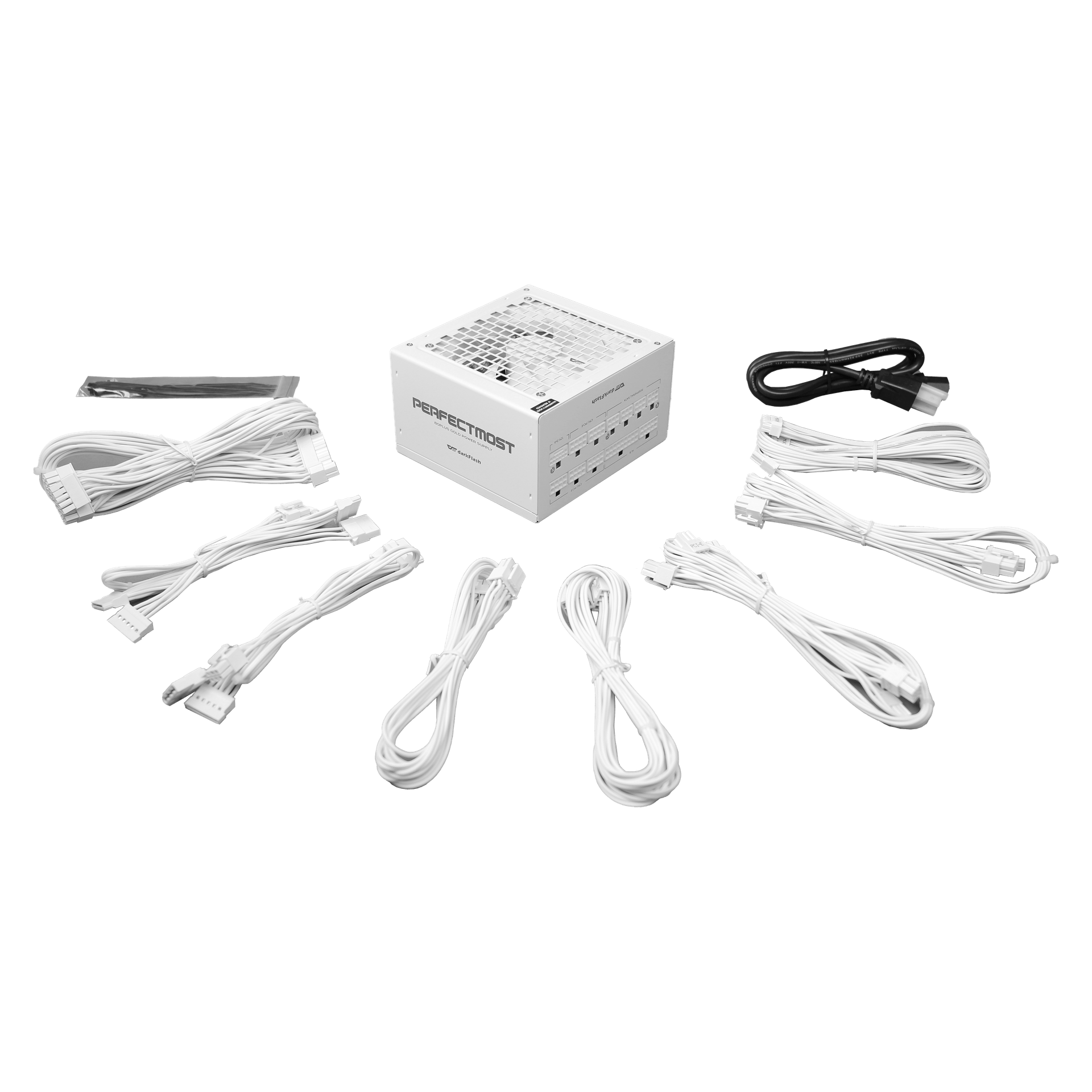 Nguồn máy tính DarkFlash PMT 750W GOLD ATX 3.1, PCIe 5.1 (80 Plus Gold/ Full-Modular) Trắng