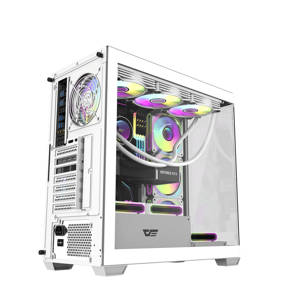 Vỏ Case DARKFLASH DS900W ATX Trắng cho setup PC Vỏ Case DARKFLASH DS900W ATX Trắng cho setup PC