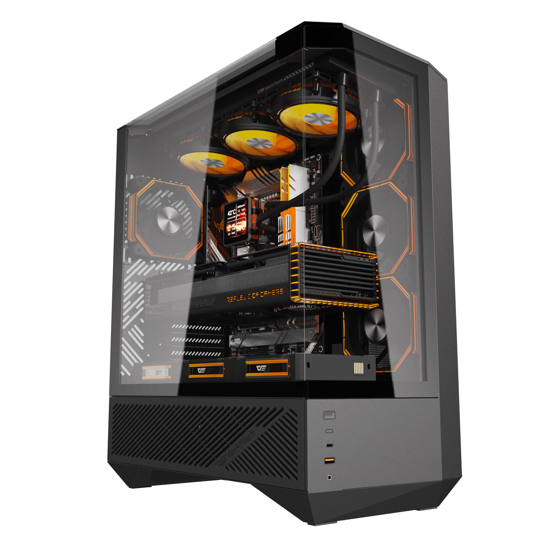 Vỏ case Darkflash DY460 Black (Mid Tower - ATX)