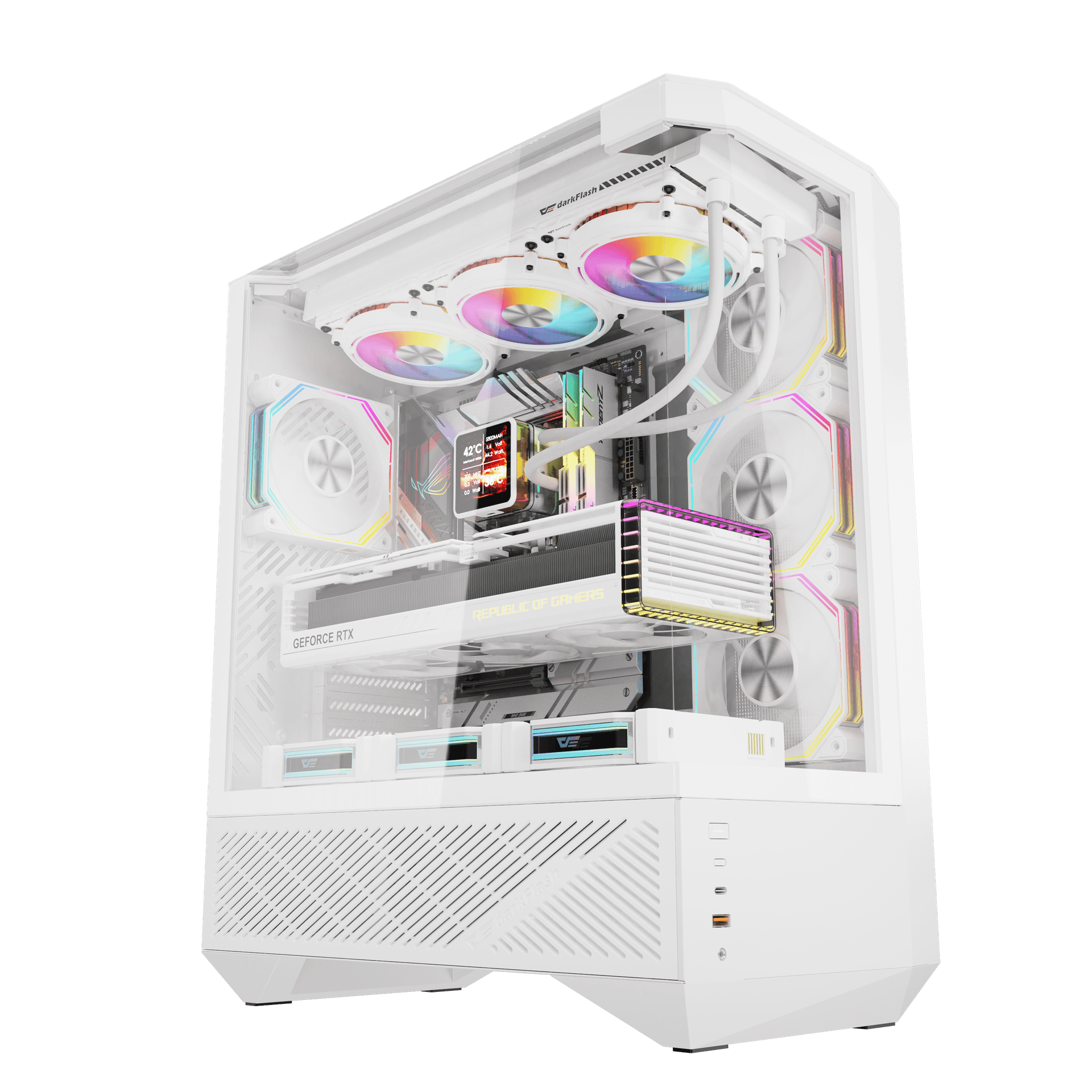 Vỏ case Darkflash DY460 White (Mid Tower - ATX)