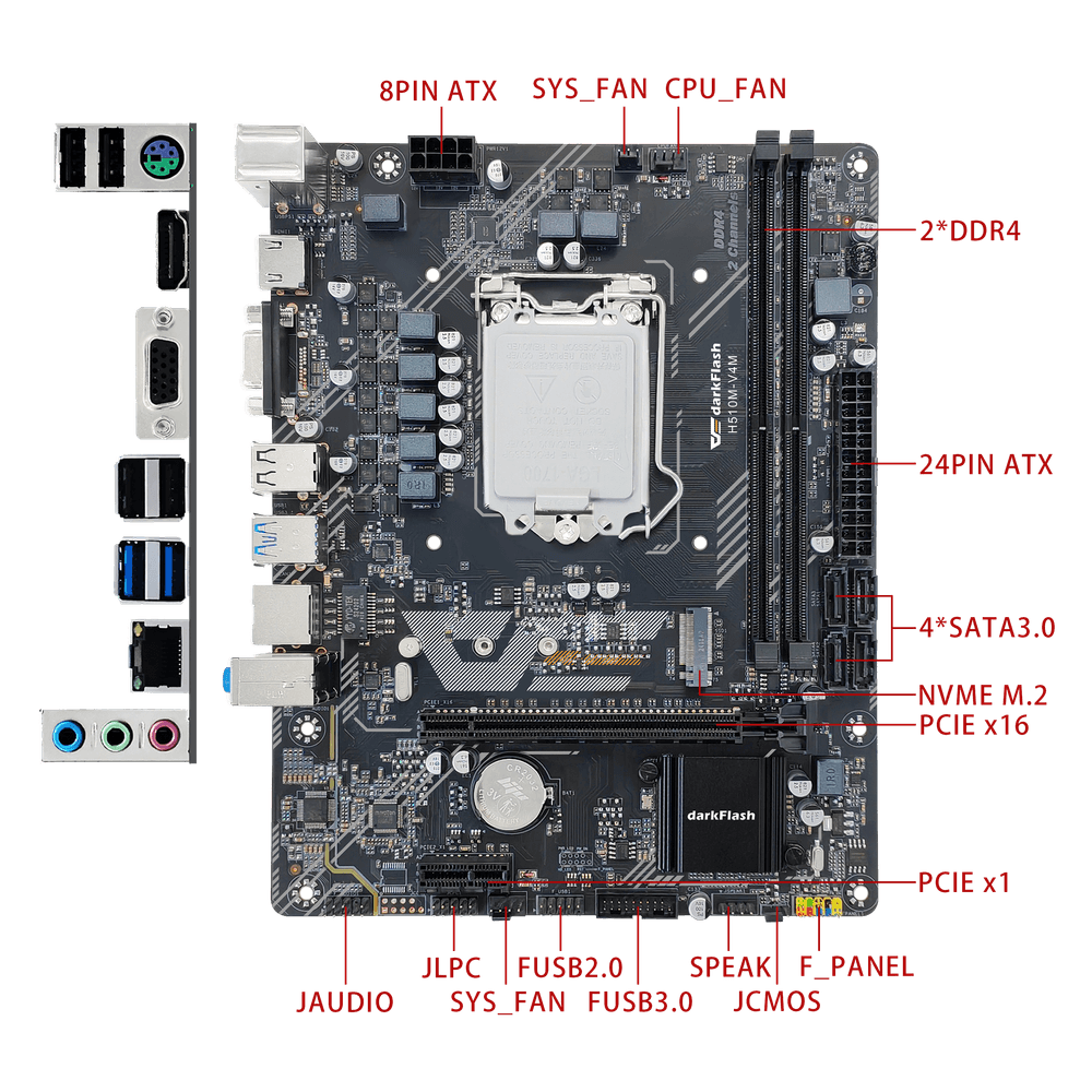 Mainboard Darkflash H5M10-V4M DDR4