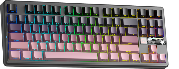 BÀN PHÍM CƠ GAMING AULA F87 PRO V2 (2643)  3 MODE (Phiên bản Đen hồng gradient/ X3 Switch)