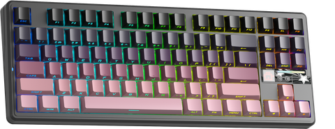 BÀN PHÍM CƠ GAMING AULA F87 PRO V2 (2643)  3 MODE (Phiên bản Đen hồng gradient/ X3 Switch)