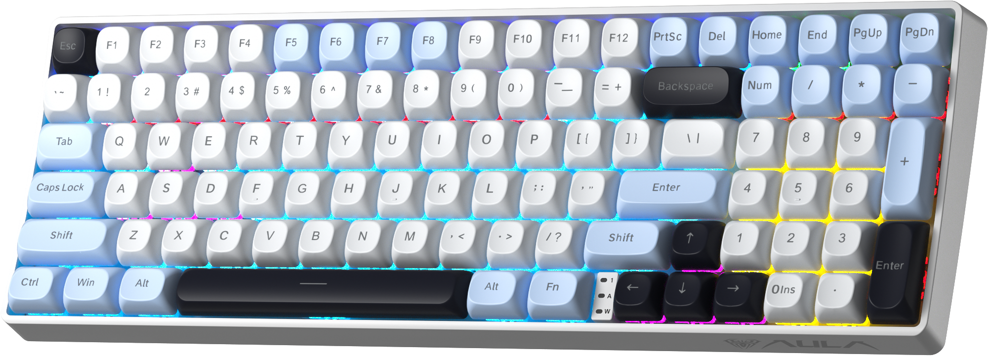 BÀN PHÍM CƠ GAMING AULA S100 PRO (5762) 3 MODE (Phiên bản Xanh dương+trắng+tím/ Red switch)