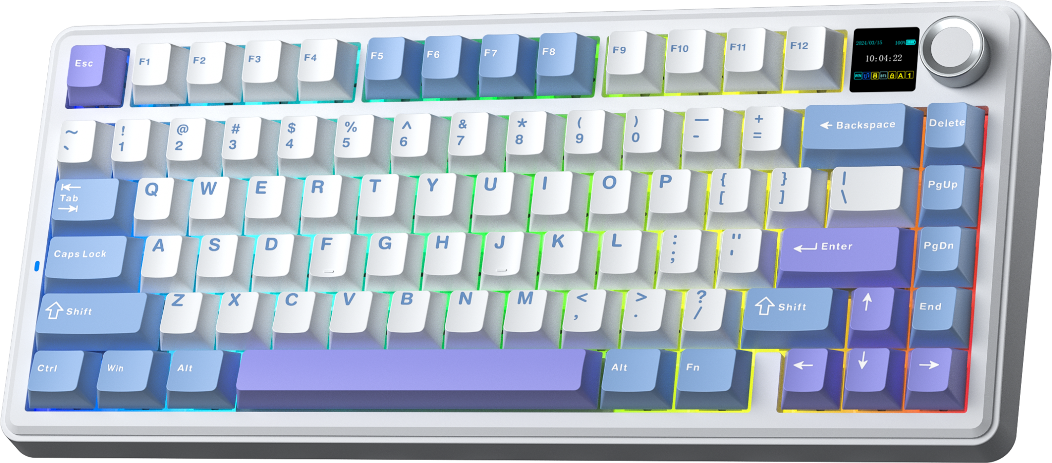 Bàn phím cơ AULA F75 MAX GAMING 3 MODE (Xanh + trắng + tím/ Reaper switch)