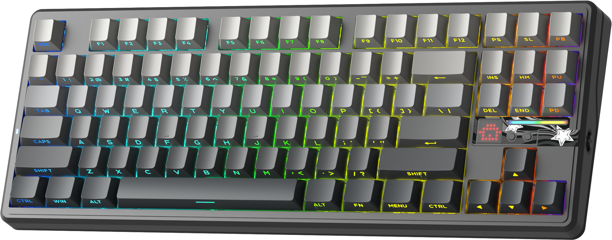 BÀN PHÍM CƠ GAMING AULA F87 PRO V2 (2629) 3 MODE (Phiên bản Xám đen gradient/ Grey Wood V4 Switch)