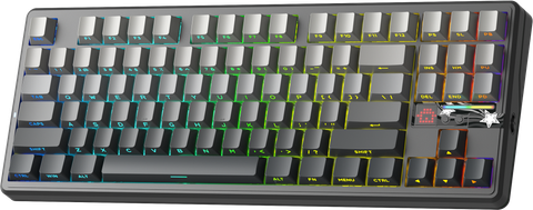 BÀN PHÍM CƠ GAMING AULA F87 PRO V2 (2629) 3 MODE (Phiên bản Xám đen gradient/ Grey Wood V4 Switch)