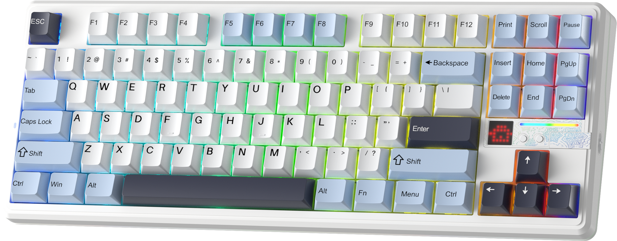 BÀN PHÍM CƠ GAMING AULA F87 PRO V2 (2612) 3 MODE (Phiên bản Xanh dương + trắng + tím đậm/ Star Vector switch)