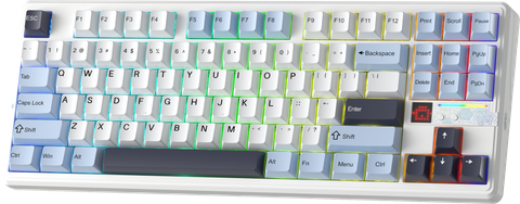 BÀN PHÍM CƠ GAMING AULA F87 PRO V2 (2612) 3 MODE (Phiên bản Xanh dương + trắng + tím đậm/ Star Vector switch)