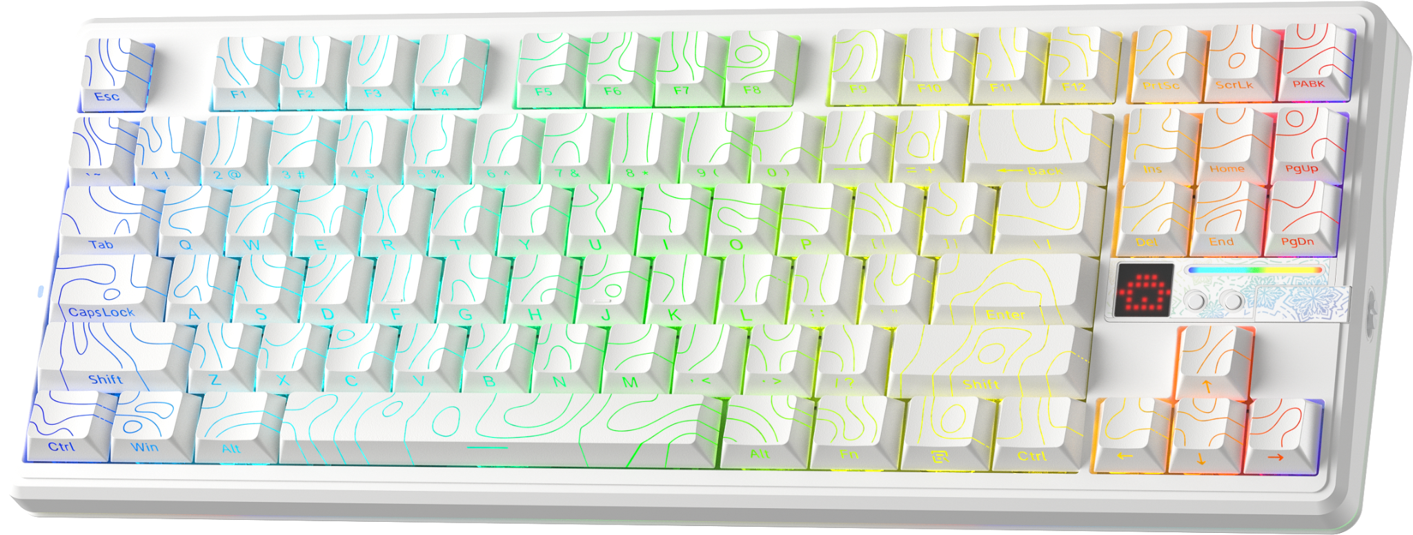 BÀN PHÍM CƠ GAMING AULA F87 PRO V2 (2605) 3 MODE (Phiên bản Màu Trắng Contour/ Star Vector switch)